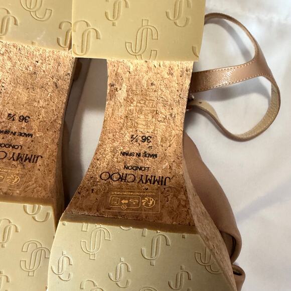 Jimmy Choo Heloise Leather Ankle-Strap Platform Sandals Size 36.5 - Picture 10 of 10